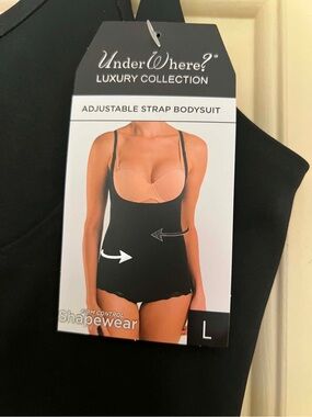 UnderWhere?Luxury Collection Adjustable Strap Firm Control Bodysuit - Black